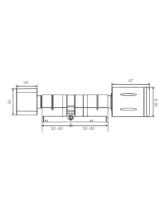 Cylindre à bouton électronique 40x30mm - Cylindre connecté, bluetooth, 70mm - WAFERLOCK 2