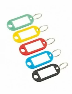 Lot de 10 anneaux porte-étiquette de couleurs assorties