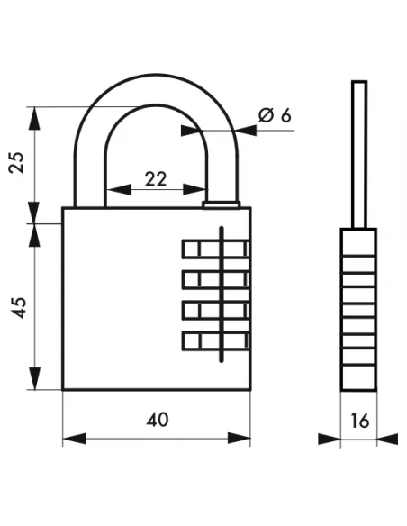 Cadenas à code - 40 mm