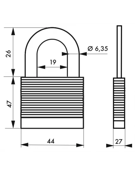 Cadenas de chantier à clé très résistant - 2 clés