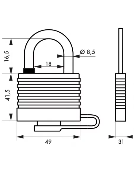 Cadenas à clé pour usage extérieur - Résiste à l'eau