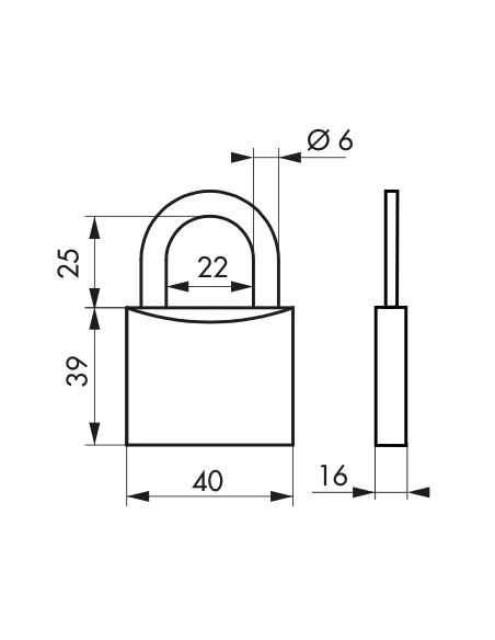 CADENAS 407 CP ANSE ACIER SANS CYLINDRE