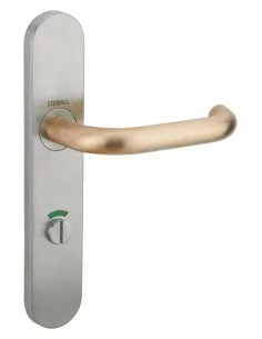 Poignée antibactérienne cuivre sur plaque condamnation - Carré de 6 2