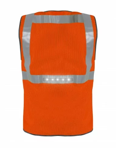 Gilet Haute Visibilité à LED Orange - T2S Gilet Haute Visibilité à LED Orange - T2S