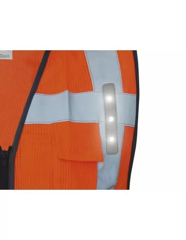 Gilet Haute Visibilité à LED Orange - T2S Gilet Haute Visibilité à LED Orange - T2S