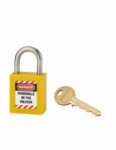 Cadenas de consignation LOTO Lockout Tagout 25 mm anse inox Ø 6 jaune