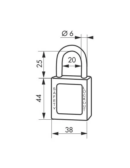 Cadenas de consignation LOTO Lockout Tagout 25 mm anse inox Ø 6 jaune