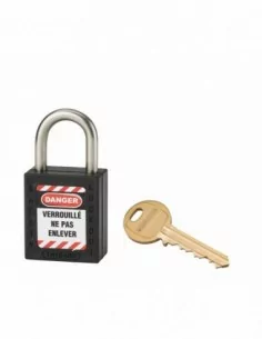 Cadenas de consignation LOTO Lockout Tagout 25 mm anse inox Ø 6 noir