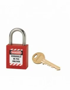 Cadenas de consignation LOTO Lockout Tagout 25 mm anse inox Ø 6 rouge