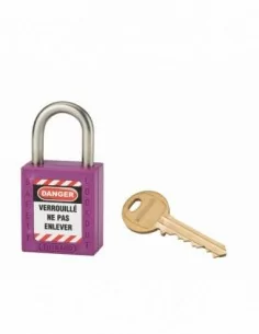 Cadenas de consignation LOTO Lockout Tagout 25 mm anse inox Ø 6 violet