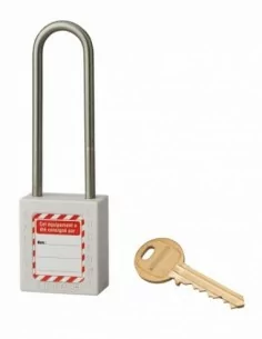 Cadenas de consignation LOTO Lockout Tagout 38 mm anse haute inox Ø 4,76 blanc - THIRARD 2