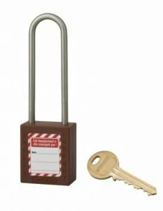 Cadenas de consignation LOTO Lockout Tagout 38 mm anse haute inox Ø 4,76 marron - THIRARD 2