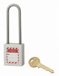 Cadenas de consignation LOTO Lockout Tagout 38 mm anse haute inox Ø 6 blanc - THIRARD 2