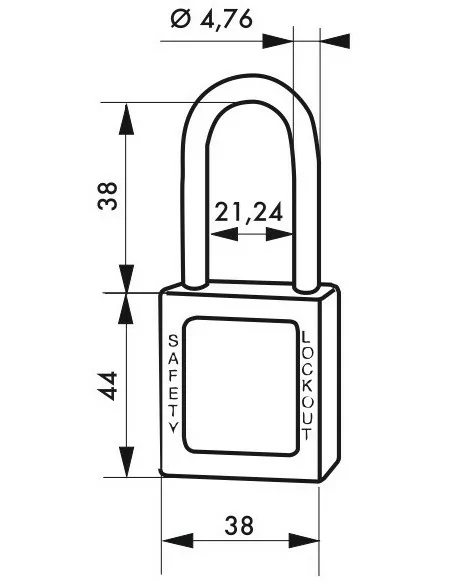 Cadenas de consignation LOTO Lockout Tagout 38 mm anse inox Ø 4,76 blanc