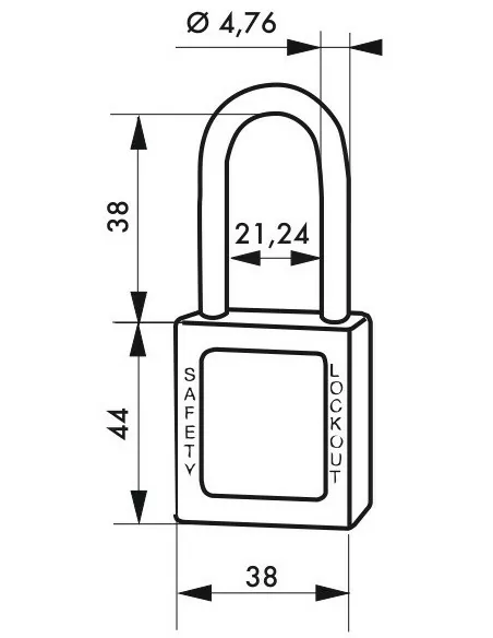 Cadenas de consignation LOTO Lockout Tagout 38 mm anse inox Ø 4,76 orange