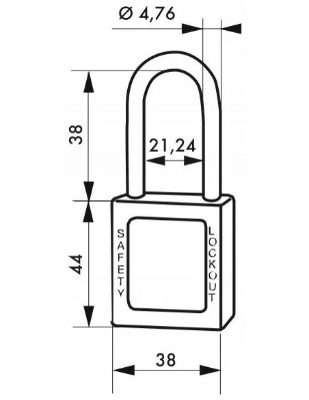 Cadenas de consignation LOTO Lockout Tagout 38 mm anse inox Ø 4,76 rouge