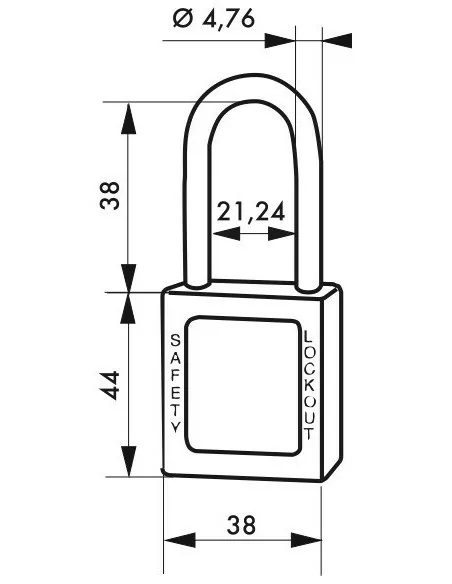 Cadenas de consignation LOTO Lockout Tagout 38 mm anse inox Ø 4,76 violet