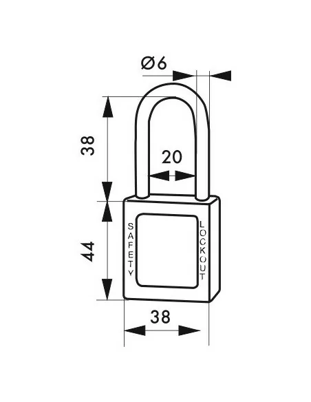 Cadenas de consignation LOTO Lockout Tagout 38 mm anse inox Ø 6 bleu