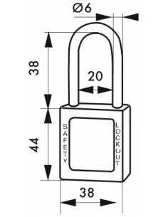 Cadenas de consignation LOTO Lockout Tagout 38 mm anse inox Ø 6 jaune - THIRARD 2