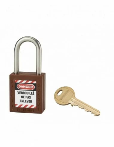 Cadenas de consignation LOTO Lockout Tagout 38 mm anse inox Ø 6 marron