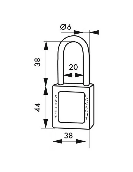 Cadenas de consignation LOTO Lockout Tagout 38 mm anse inox Ø 6 marron