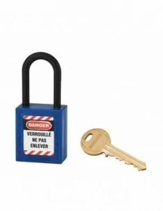 Cadenas de consignation LOTO Lockout Tagout 38 mm anse nylon Ø 6 bleu