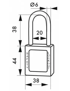 Cadenas de consignation LOTO Lockout Tagout 38 mm anse nylon Ø 6 rouge - THIRARD 2