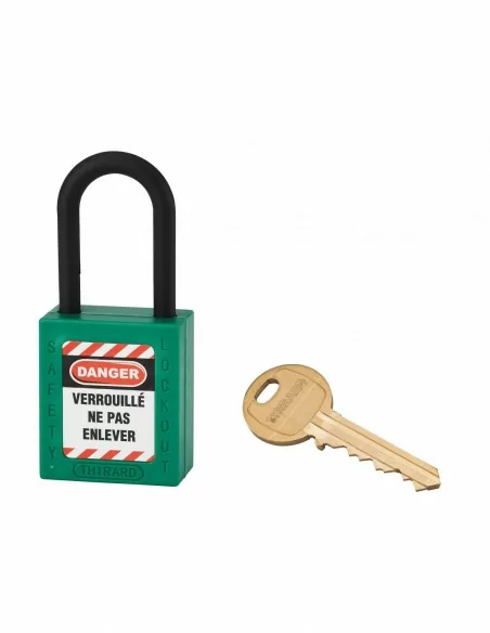 Cadenas de consignation LOTO Lockout Tagout 38 mm anse nylon Ø 6 vert