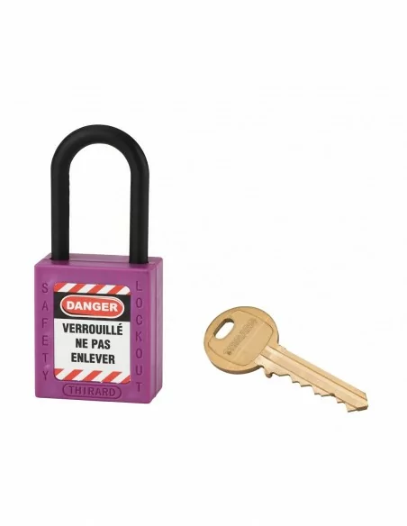 Cadenas de consignation LOTO Lockout Tagout 38 mm anse nylon Ø 6 violet