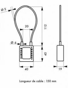 Cadenas de consignation LOTO Lockout Tagout 38 mm câble inox gainé Ø 6 x 150 mm - 1 clé violet - THIRARD 2