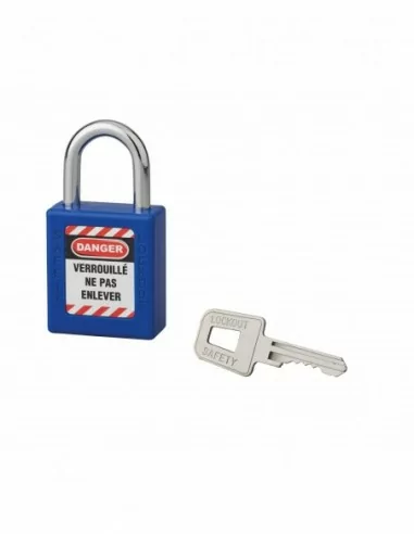 Cadenas de consignation 40mm bleu anse acier 25mm 1 cle variée
