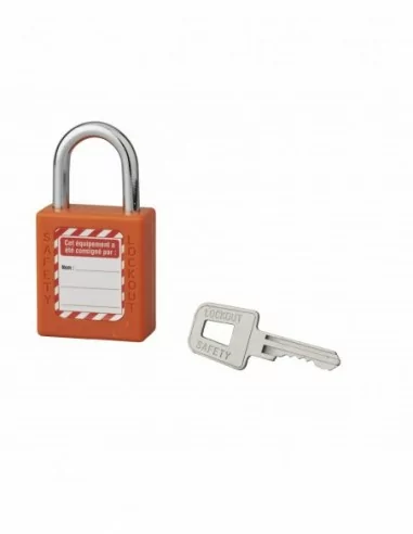 Cadenas de consignation LOTO Lockout Tagout 40 mm anse acier Ø 6 x 25 mm orange Cadenas de consignation LOTO Lockout Tagout 40 mm anse acier Ø 6 x 25 mm orange