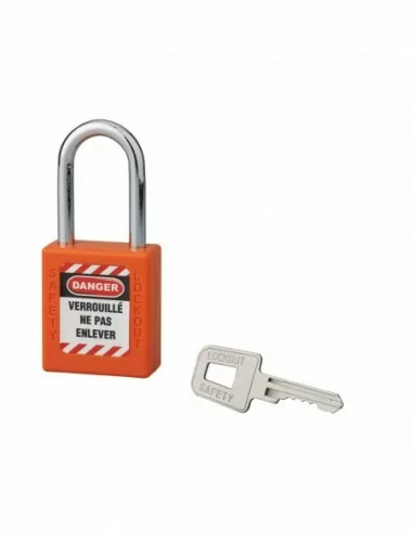 Cadenas de consignation LOTO Lockout Tagout 40 mm anse acier Ø 6 x 38 mm orange