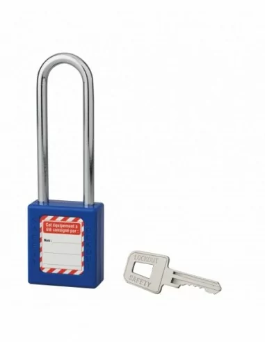 Cadenas de consignation LOTO Lockout Tagout 40 mm anse acier Ø 6 x 76 mm bleu Cadenas de consignation LOTO Lockout Tagout 40 mm anse acier Ø 6 x 76 mm bleu