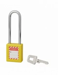 Cadenas de consignation LOTO Lockout Tagout 40 mm anse acier Ø 6 x 76 mm jaune 2