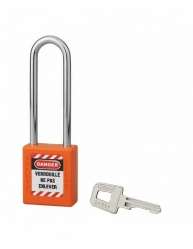 Cadenas de consignation 40mm orange anse acier 76mm 1 cle variée