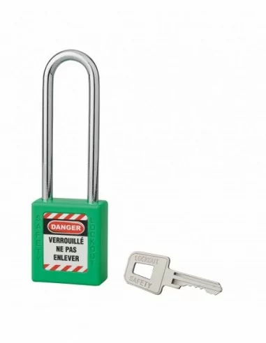 Cadenas de consignation LOTO Lockout Tagout 40 mm anse acier Ø 6 x 76 mm vert