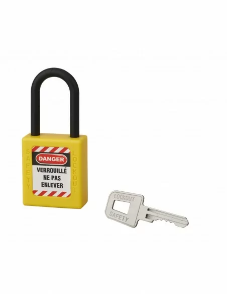 Cadenas de consignation 40mm jaune anse nylon 38mm 1 cle varié