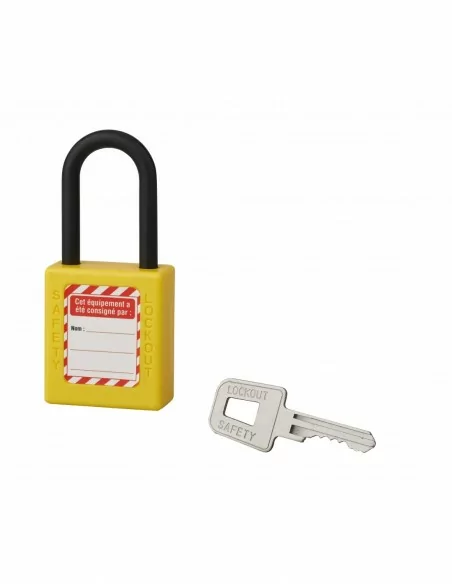 Cadenas de consignation 40mm jaune anse nylon 38mm 1 cle varié