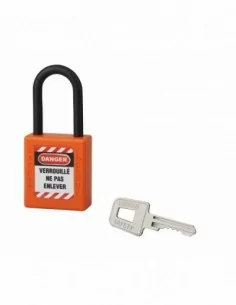 Cadenas de consignation LOTO Lockout Tagout 40 mm anse nylon Ø 6 x 38 mm orange