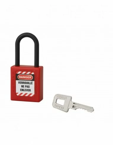 Cadenas de consignation LOTO Lockout Tagout 40 mm anse nylon Ø 6 x 38 mm rouge