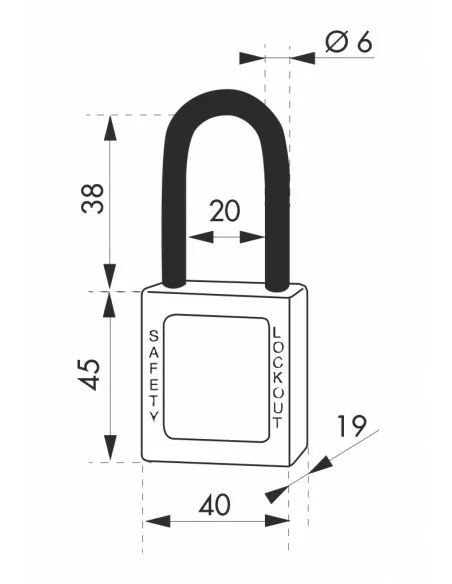 Cadenas de consignation LOTO Lockout Tagout 40 mm anse nylon Ø 6 x 38 mm rouge