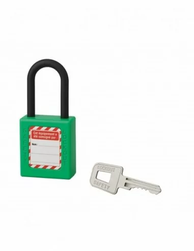 Cadenas de consignation LOTO Lockout Tagout 40 mm anse nylon Ø 6 x 38 mm vert Cadenas de consignation LOTO Lockout Tagout 40 mm anse nylon Ø 6 x 38 mm vert