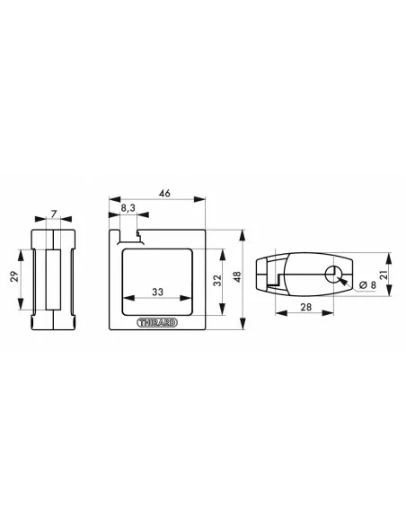 Ensemble coque abs av + ar grise pour cadenas m3 - 40 mm