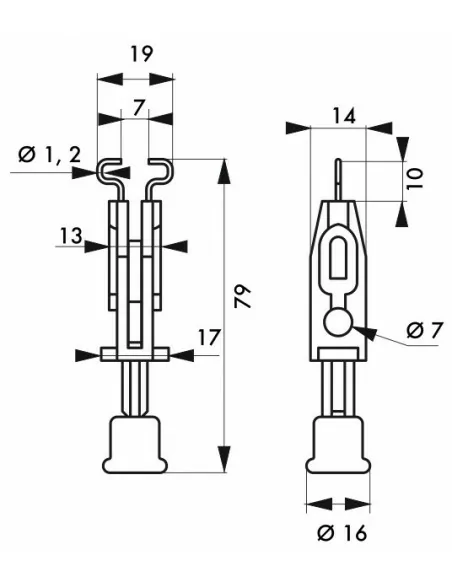 Verrouillage mini disjoncteur 12,7 mm maxi