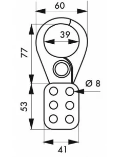 Mâchoire acier isolé Ø intérieur 39 mm pour 6 cadenas - THIRARD 2
