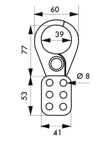Mâchoire acier isolé Ø intérieur 39 mm pour 6 cadenas - THIRARD Mâchoire acier isolé Ø intérieur 39 mm pour 6 cadenas - THIRARD
