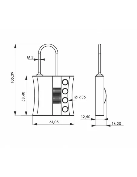 Machoire nylon pp Ø 3mm isolée 4 trous