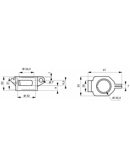 Bloque bouton ø22