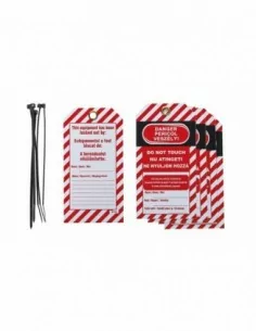 Lot de 5 étiquettes "danger - ne pas toucher" en polypropylène pp langue gb/ro/hu